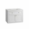 James Martin Vanities Chicago 36in Single Vanity, Glossy White w/ 3 CM Arctic Fall Top 305-V36-GW-3AF